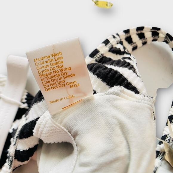 NWT Vintage 70s 80s Jantzen Striped Belted Retro Pinup Bodycon Swimsuit 16 USA - Picture 16 of 16